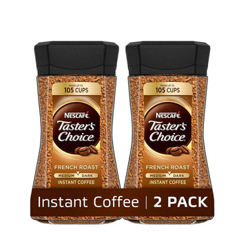 NESCAFÉ Taster's Choice Instant Coffee, Dark Roast, French Roast, 2 Jars (7 Oz Each)