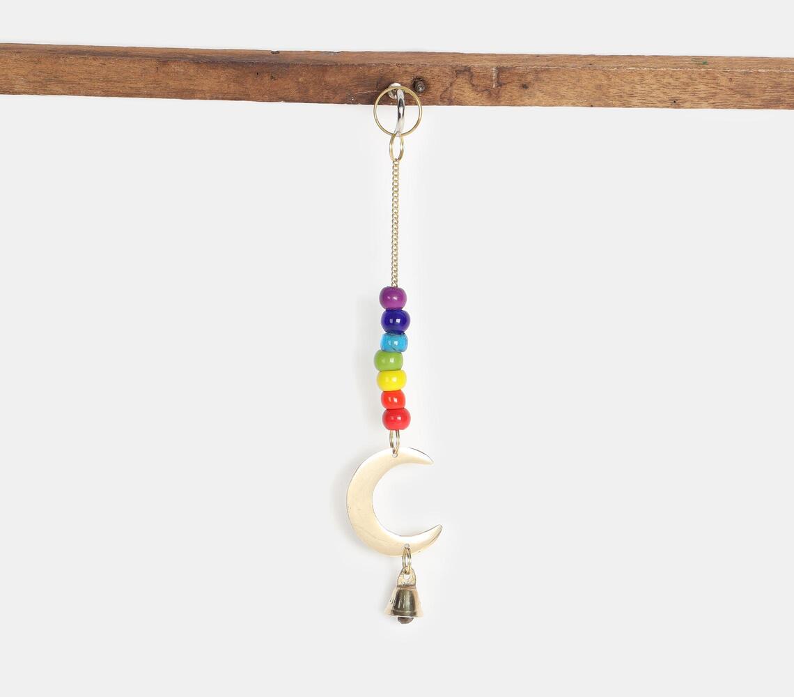 Half-moon Bell Chime With Seven Chakra Beads