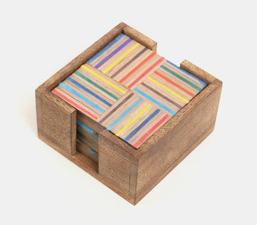 Handmade Sliced Colour Pencil Coaster Set