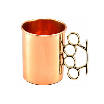 17 Oz Pure Copper Plain Mug With Brass Handle