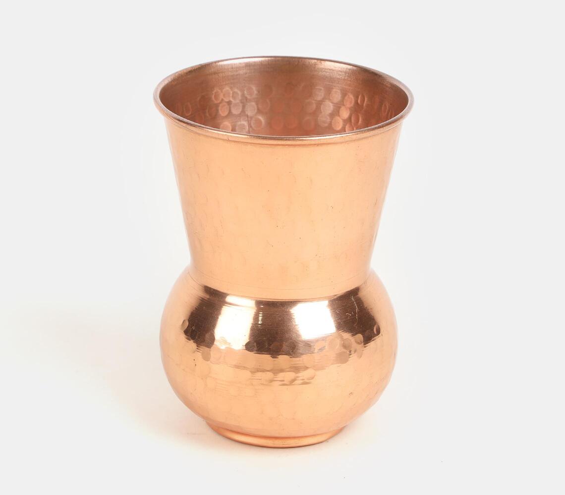 Copper Glass With Hammered Finish - Matka Shape