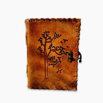 Brown Recycled Handmade Paper Leather Lock Journal