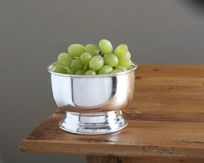 Shiny Silver-plated Round Pedestal Bowl