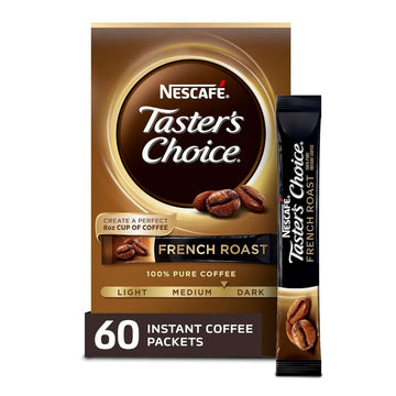 Nescafe Taster's Choice Instant Coffee, French Roast 60 Count (Pack of 12)