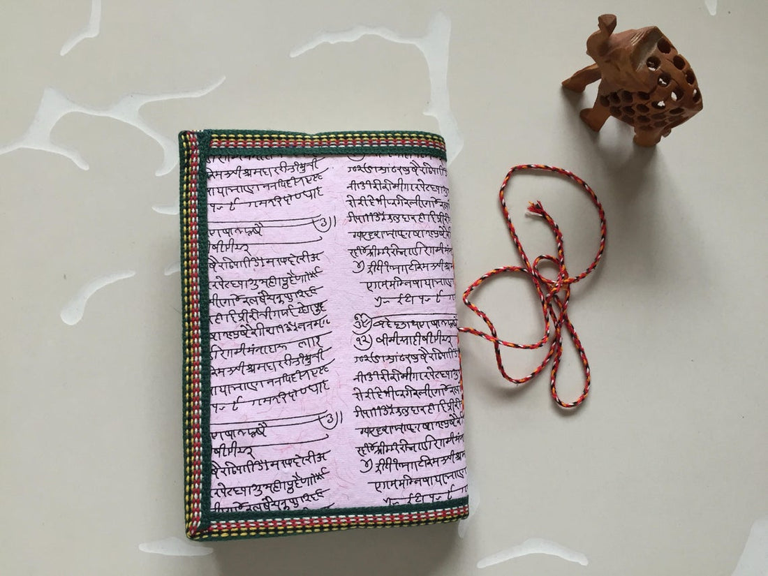 Handmade Paper Diary Set Of 4- Elephant Pink (assorted Color)