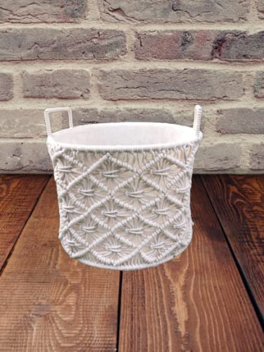 Handknitted Macrame Storage Basket (medium)