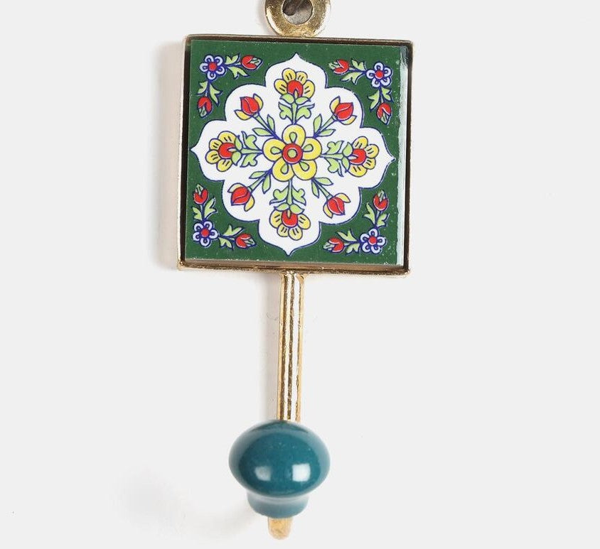 Ceramic Hook - Floral (Green)