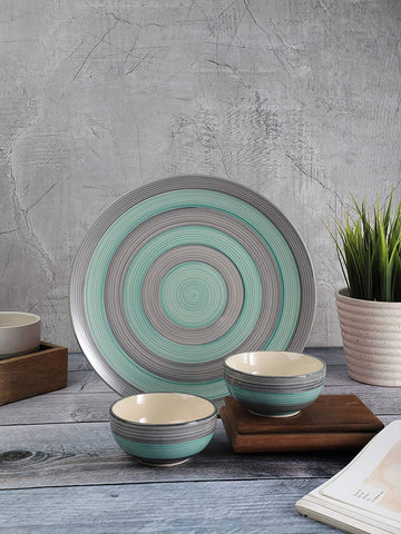 Ceramic Dinner Plate And Bowl Set- (plate- 1 Bowls- 2)