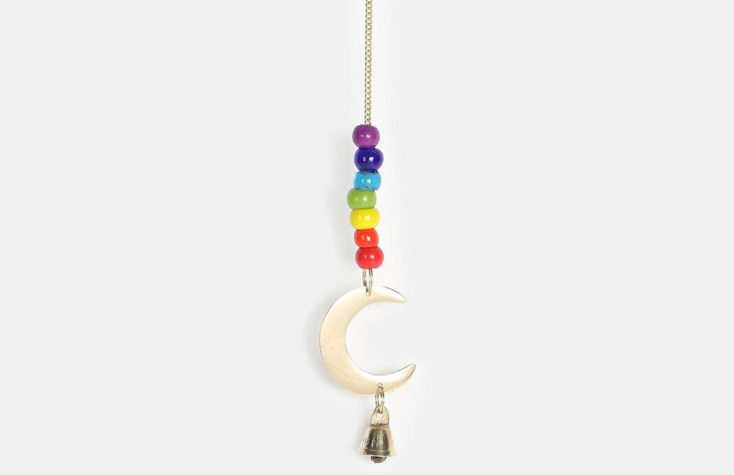 Half-moon Bell Chime With Seven Chakra Beads