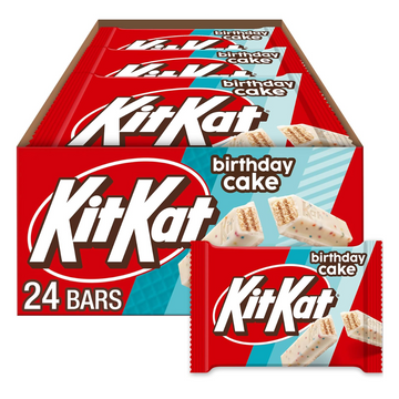 KIT KAT Birthday Cake Flavored Creme with Sprinkles, Bulk, Individually Wrapped Wafer Candy Bars, 1.5 oz (24 Count)