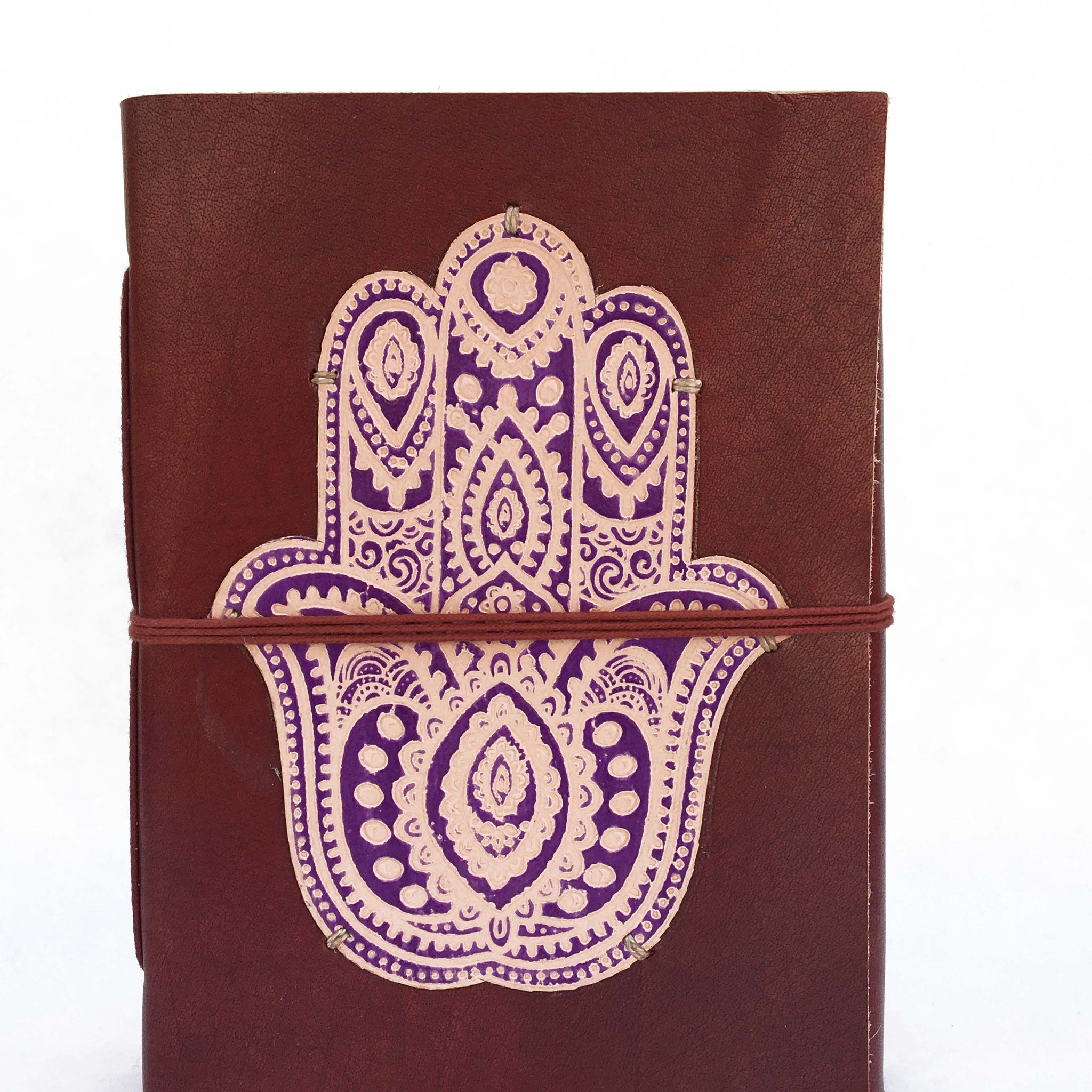 Hamsa Embossed Leather Journal