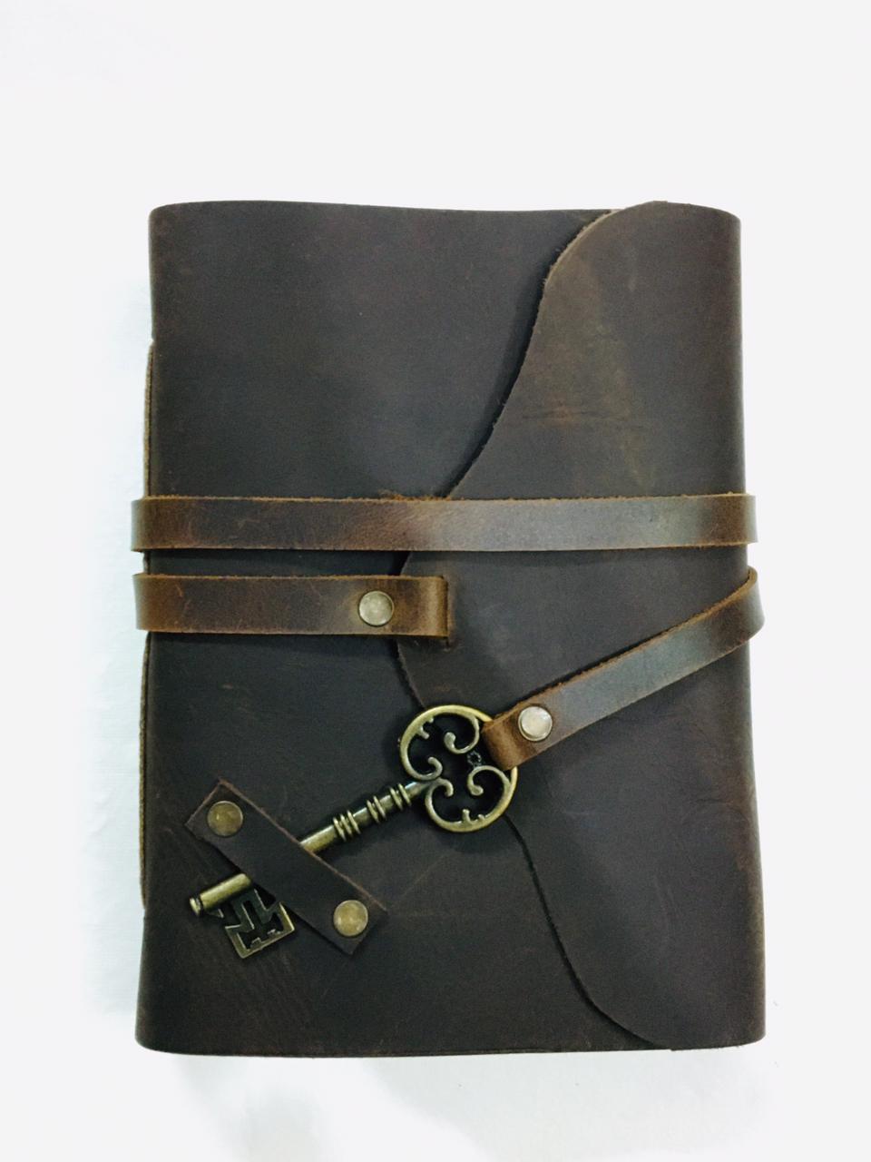 Vintage Leather Journal With Key Closure