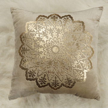 Foil Print Velvet Cushion Cover