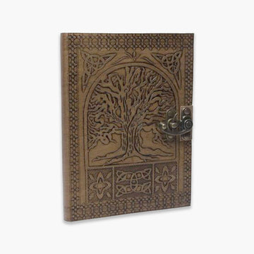 Handmade Leather Journal With Lock Tree