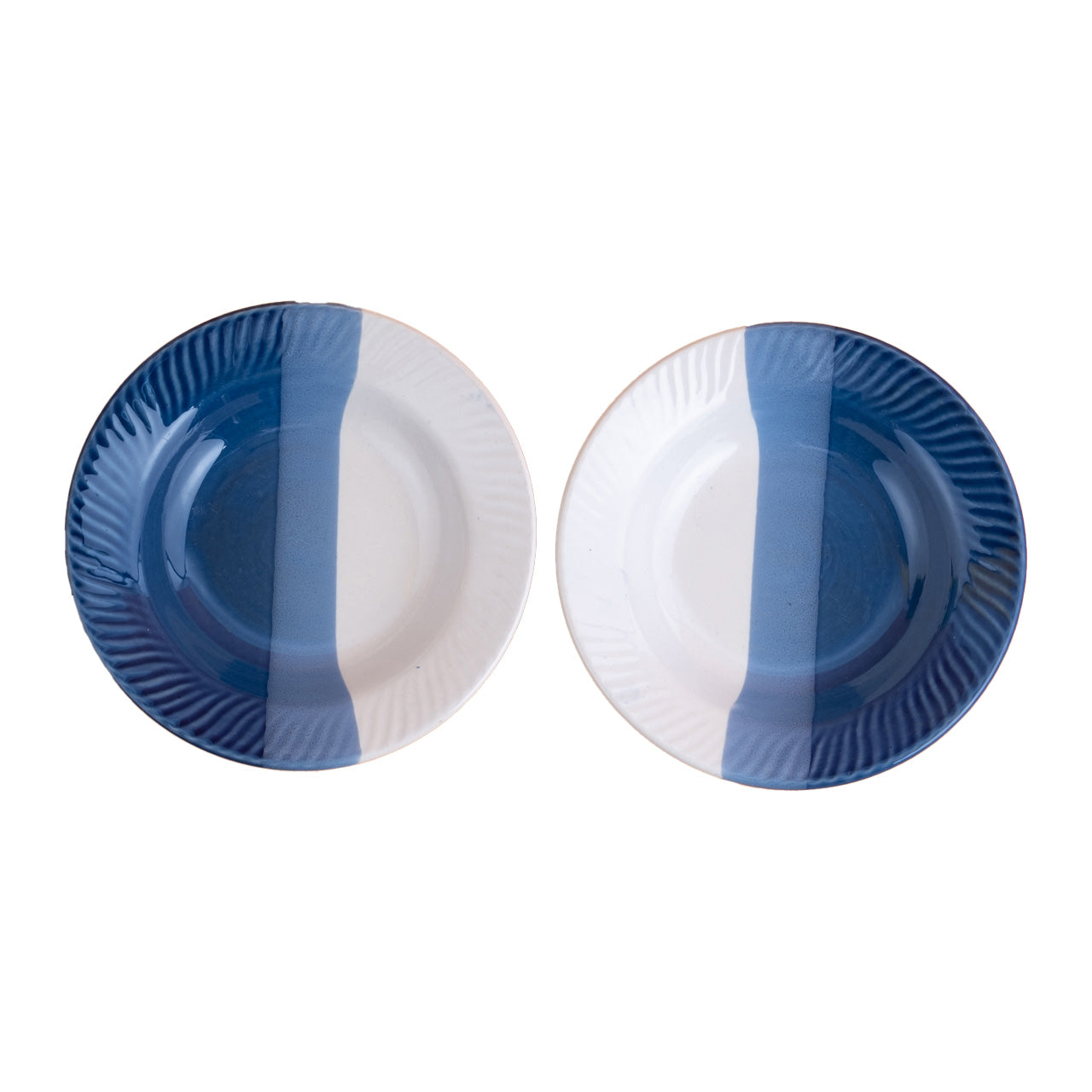 Half Blue Bowls (set Of 2)