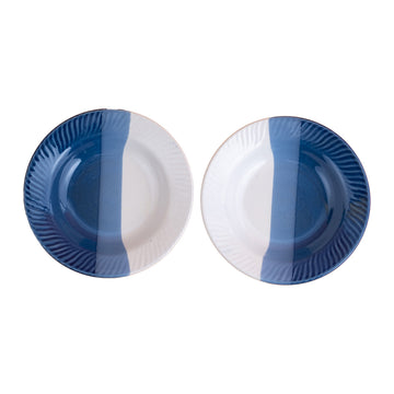 Half Blue Bowls (set Of 2)