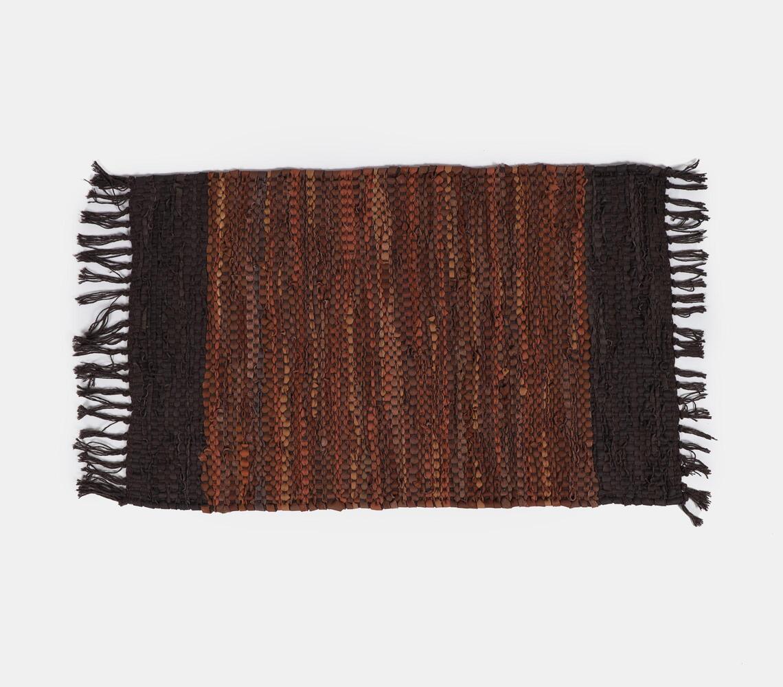 Recycled Leather Rug- Shades Of Brown