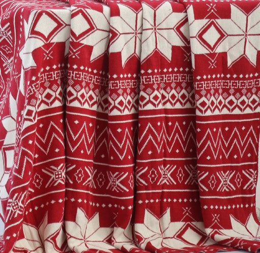 Snow Star Christmas AC Throw Blanket