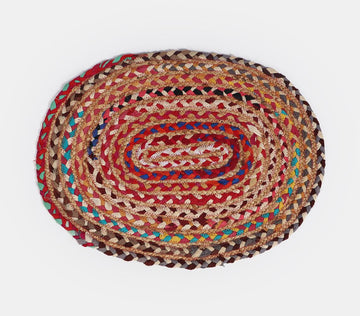 Recycled Cotton And Jute Oval Door Mat