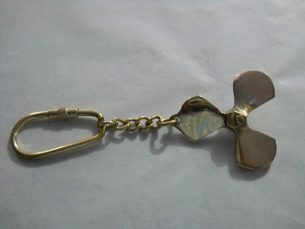 Handcrafted Propeller Brass Keychain