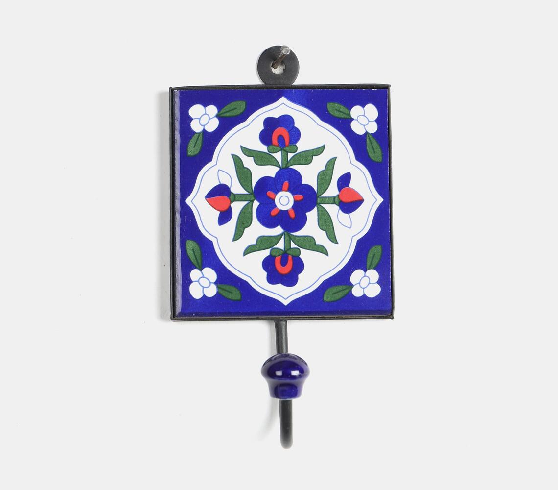 Ceramic Coat Hook - Large (Dark Blue)