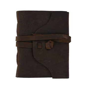 Brown Handmade Leather Journal With Flap Closure