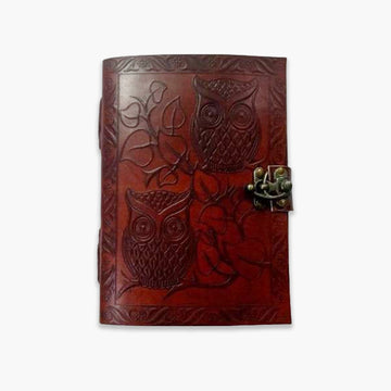 Handmade Owl Embossed Leather Journal