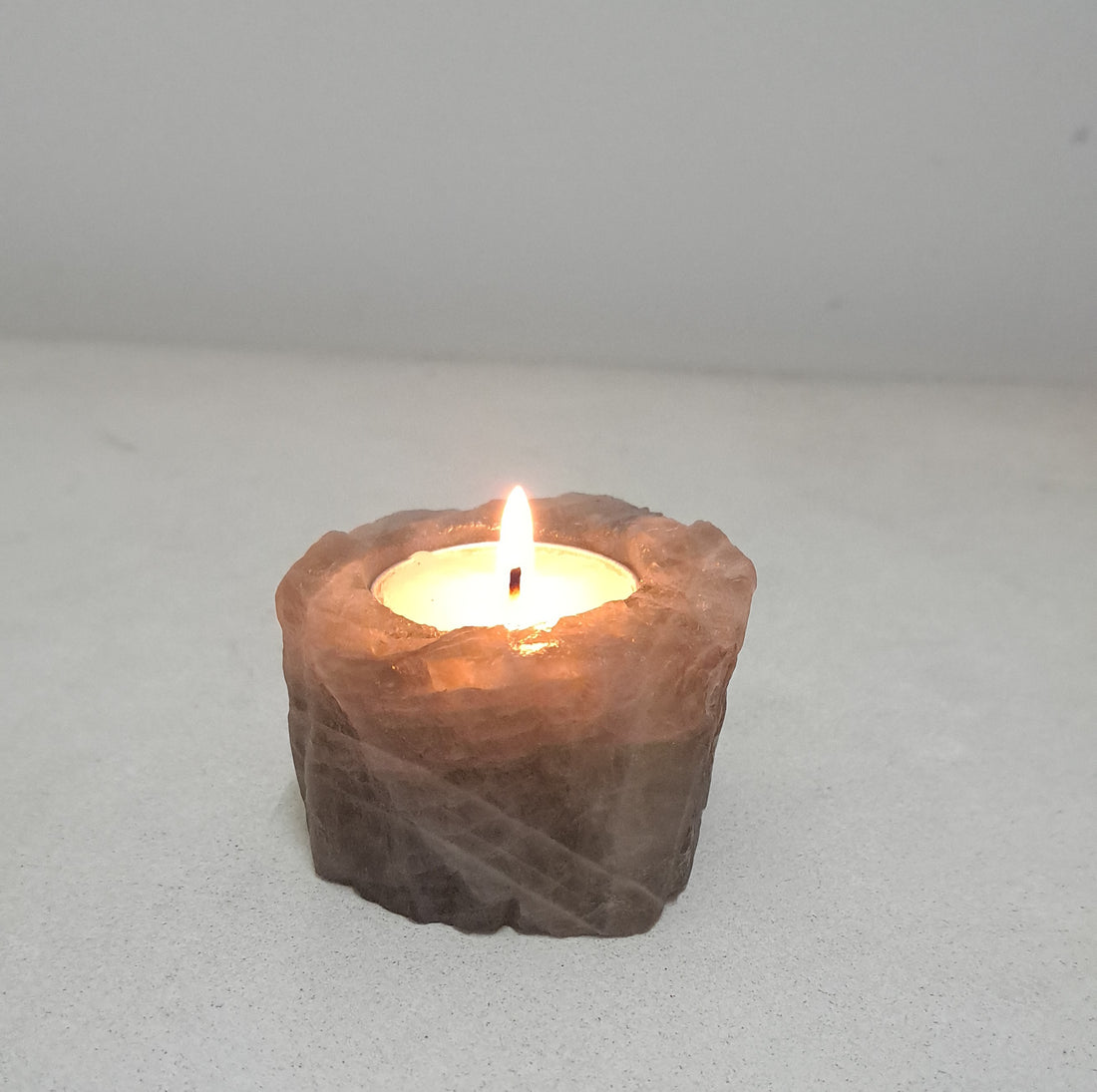 Smoky Quartz Tea Light Holder