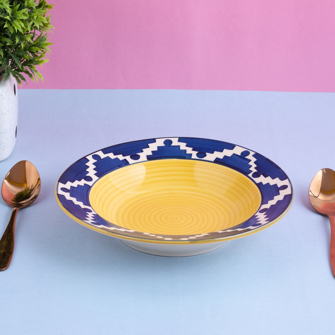 Blue And Yellow Bowls (set Of 2)