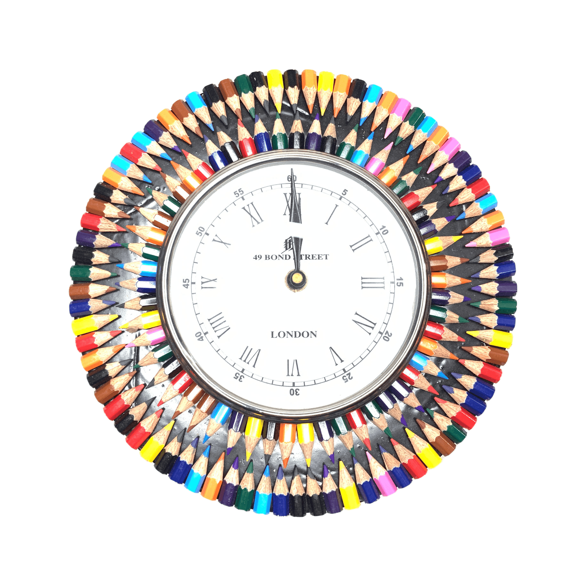 Handmade Colour Pencil Round Clock