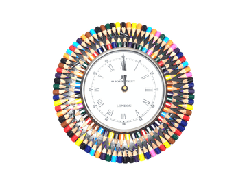 Handmade Colour Pencil Round Clock