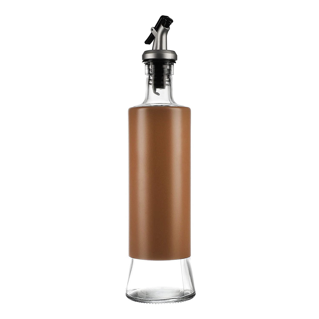 Glass Oil Bottle Dispenser - Brown Color - 500 Ml