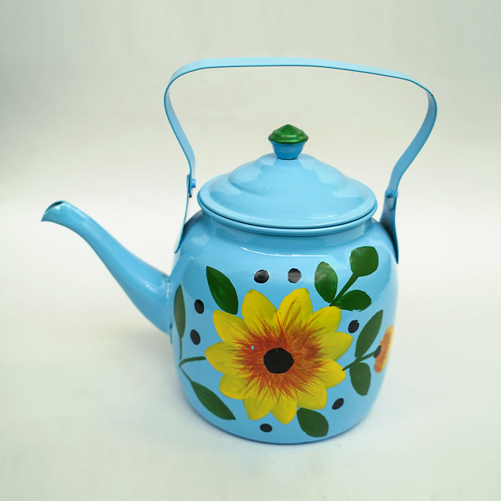Handpainted Blue Decorative Kettle