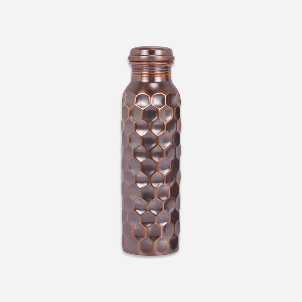 Pure Copper 34 Oz Antique Hammered Water Bottle