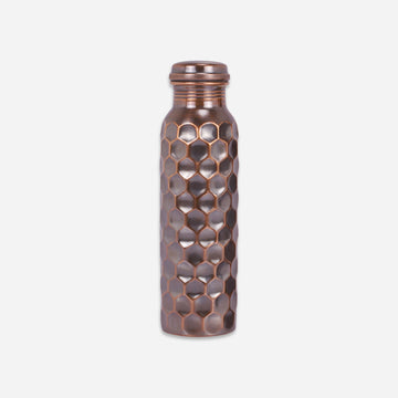 Pure Copper 34 Oz Antique Hammered Water Bottle