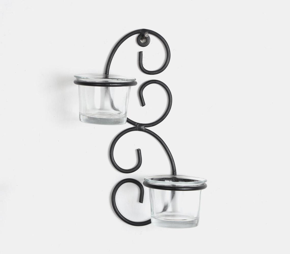 Wrought Iron Wall Tea Light Holders (set Of 2)