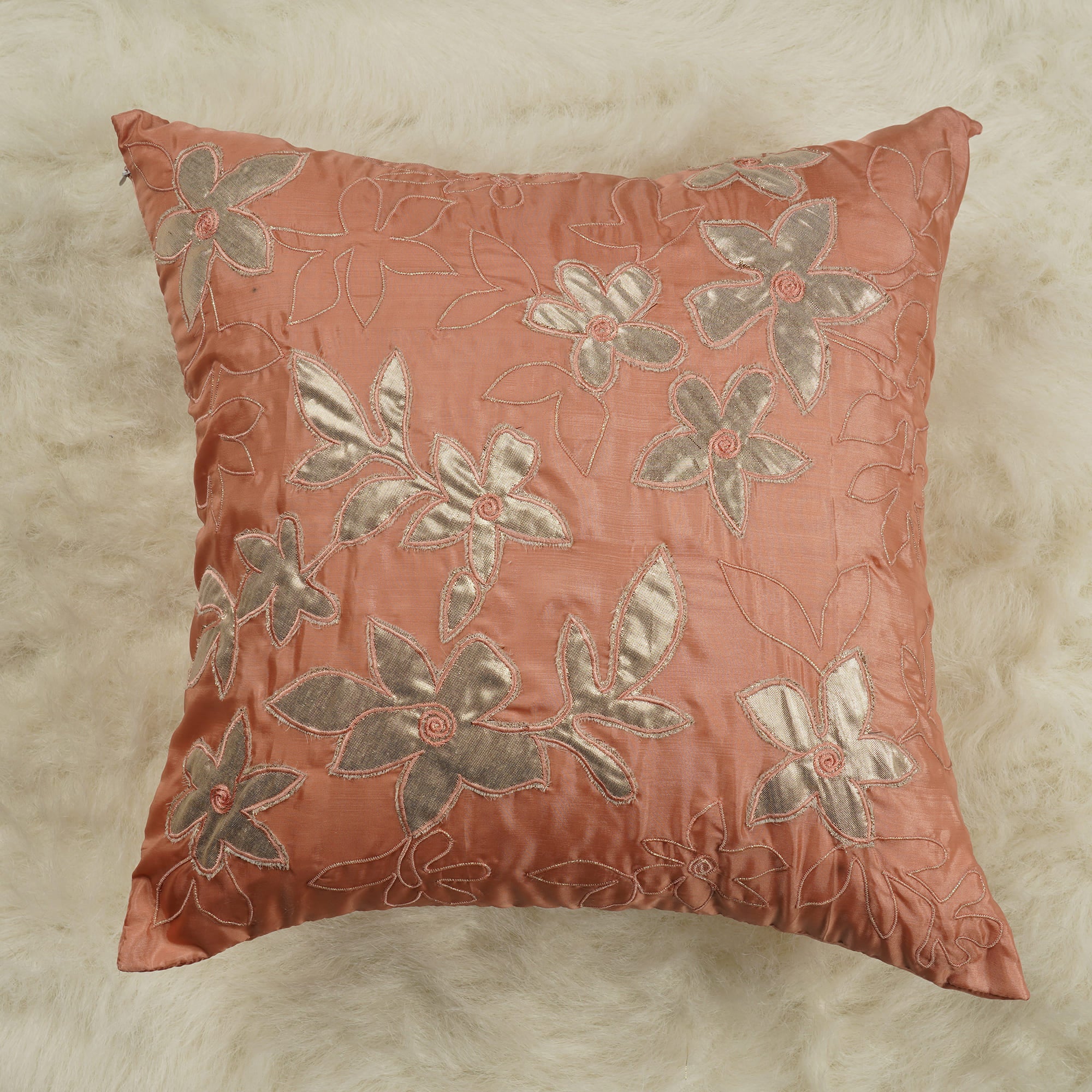 Lush & Beyond Embroidered Cushion Cover Faux Silk21