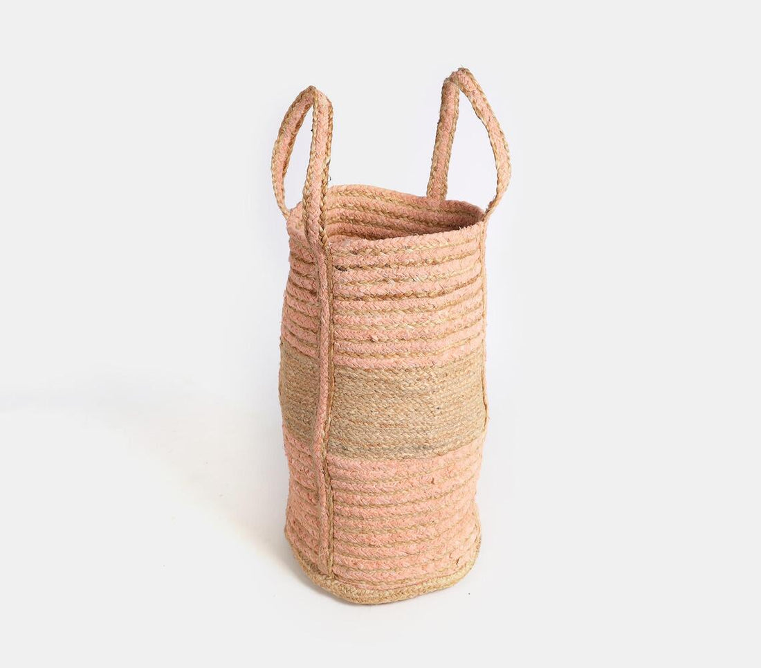 Recycled Rag And Jute Laundry Basket