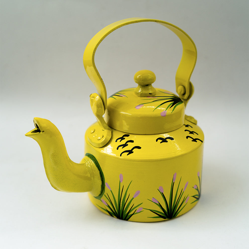 Handpainted Yellow Decorative Kettle