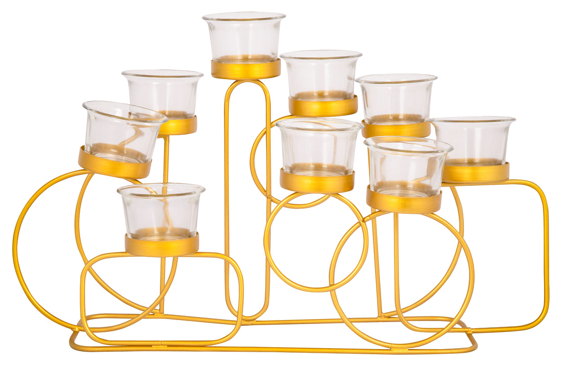 Tea Light Holder In Geometric Shape For 9 Lights