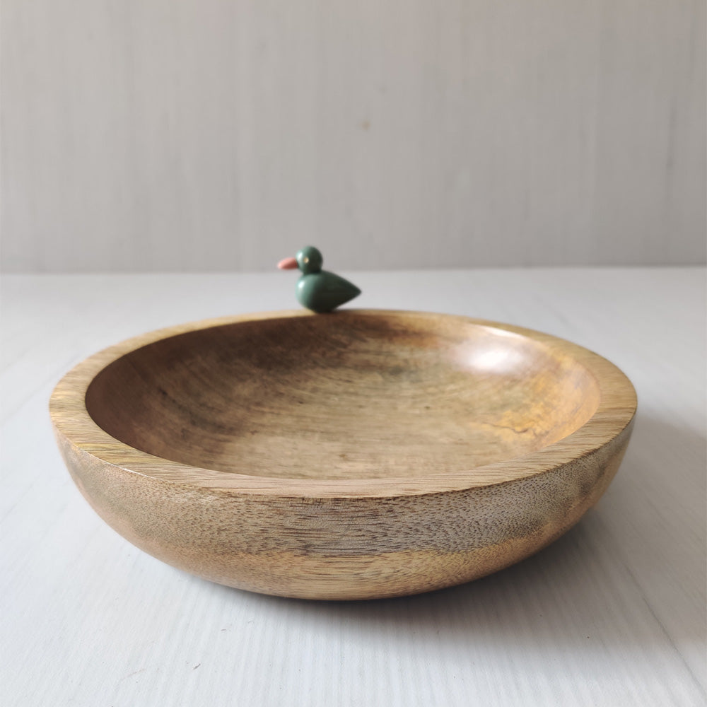 Round Bowl With Figurine-  Large