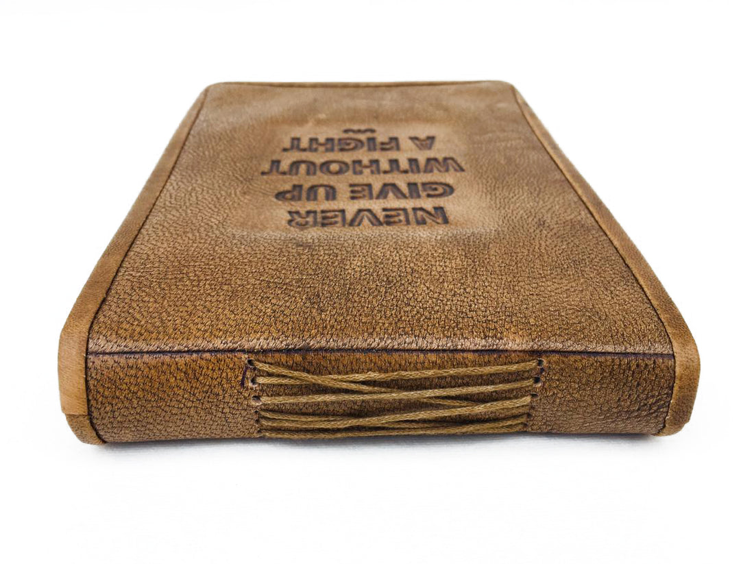 Quote Embossed Leather Journal