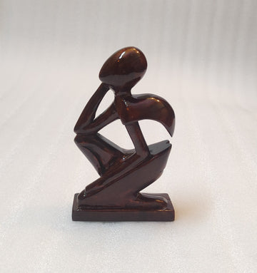 Thinking Alone Wooden Sculpture