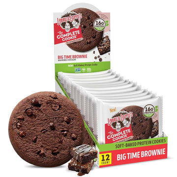 Lenny & Larry's The Complete Cookie, Double Chocolate (Pack of 12), Soft Baked, 16g Plant Protein, Vegan, Non-GMO, 4 Ounce Cookie