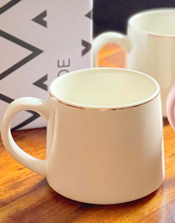 Gold Rim Pastel Mugs