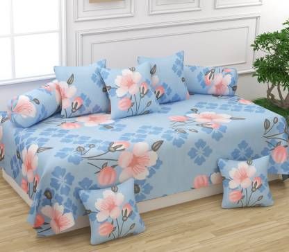 Sky Blue- Glace Cotton Single Bedsheet Set Of 8