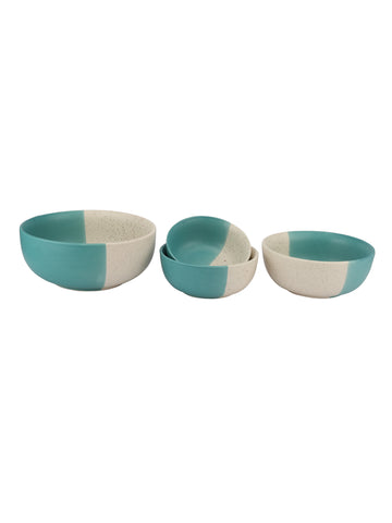 Blue Tone Ceramic Mixing Bowls (set Of 4)