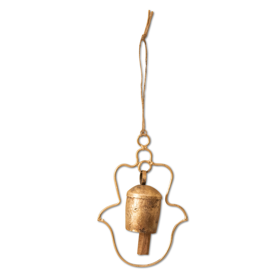 Handmade Copper Bell - Hamsa Design