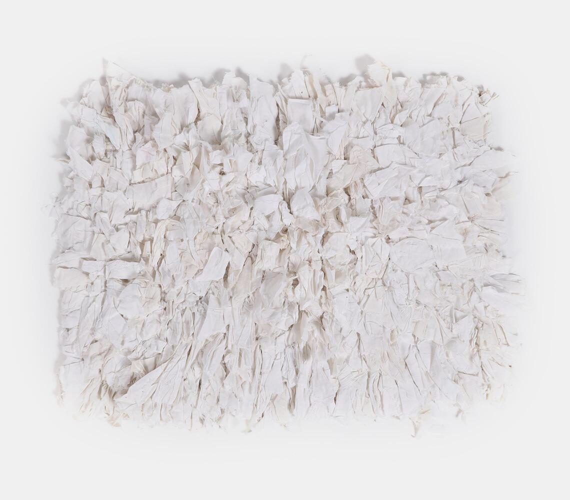 Recycled Cotton Fluffy White Bath Mat