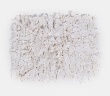 Recycled Cotton Fluffy White Bath Mat